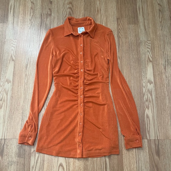 With Jean Andy Dress in Maple Orange Size XXS - Picture 2 of 10